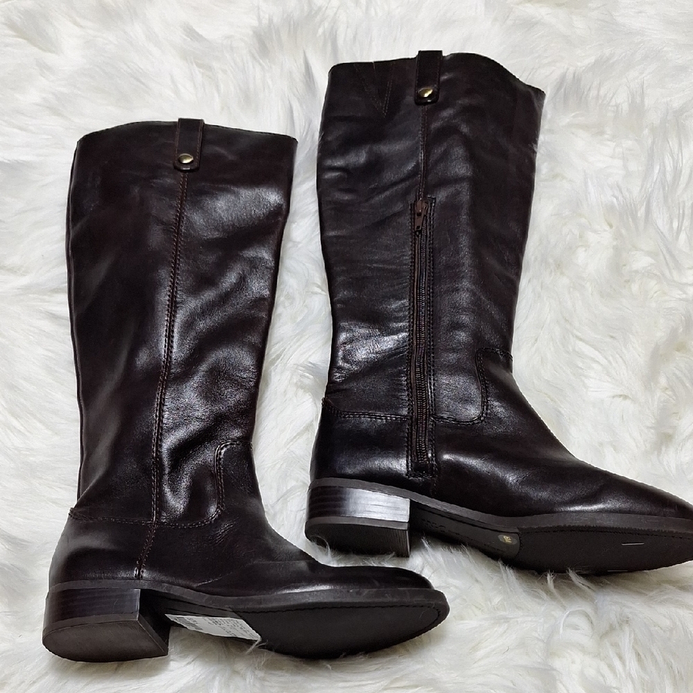 NWT Elegant Brown Leather INC Knee-High Boots 6M Riding Boots